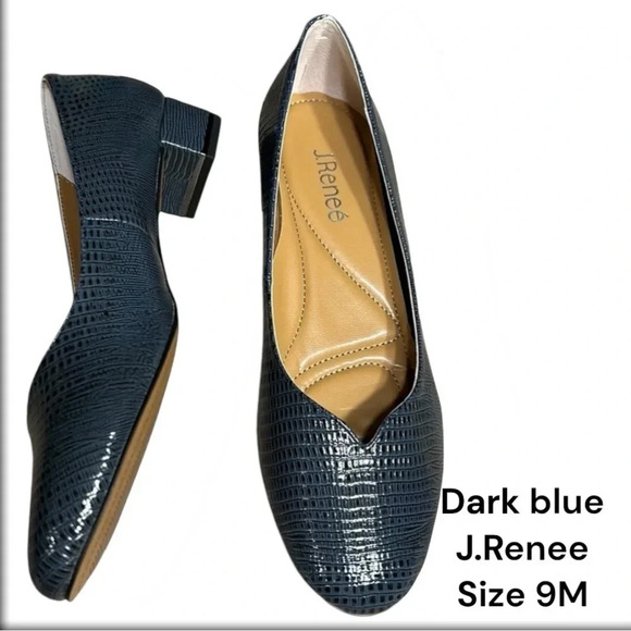 J.Renee BAMBALINA  ,women shoes ,animal print, blue,black,1” heel,NIB,career - Picture 1 of 14